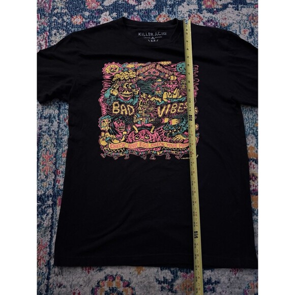 Killer Acid Prevent Bad Vibes T Shirt Black Short Sleeve Psychedelic Size Medium - Picture 4 of 5